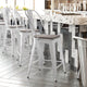 White/Gray |#| All-Weather Counter Height Stool with Poly Resin Seat - White/Gray