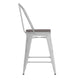 White/Gray |#| All-Weather Counter Height Stool with Poly Resin Seat - White/Gray