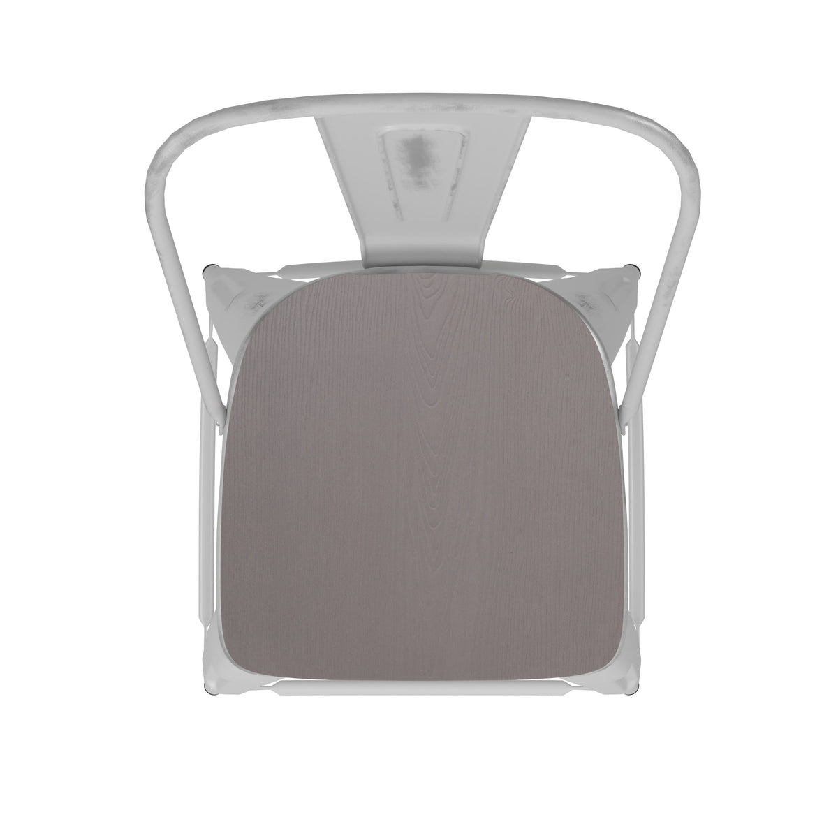 White/Gray |#| All-Weather Counter Height Stool with Poly Resin Seat - White/Gray