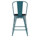 Kelly Blue-Teal/Black |#| All-Weather Counter Height Stool with Poly Resin Seat - Kelly-Blue Teal/Black