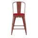 Kelly Red/Red |#| All-Weather Counter Height Stool with Poly Resin Seat - Kelly Red/Red