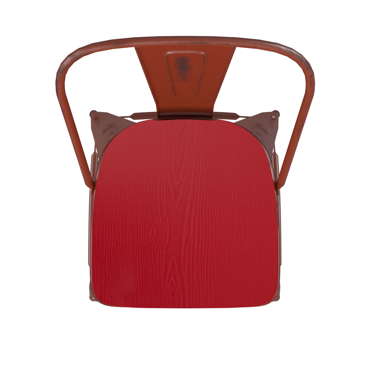 Kelly Red/Red |#| All-Weather Bar Height Stool with Poly Resin Seat - Kelly Red/Red