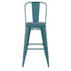 Kelly Blue-Teal/Teal-Blue |#| All-Weather Bar Height Stool with Poly Resin Seat - Kelly-Blue Teal/Teal