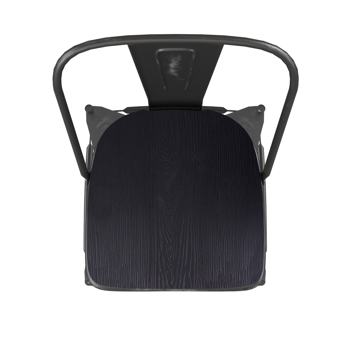 Black/Black |#| All-Weather Bar Height Stool with Poly Resin Seat - Black/Black