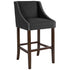 Carmel Series 30" High Transitional Walnut Barstool with Accent Nail Trim