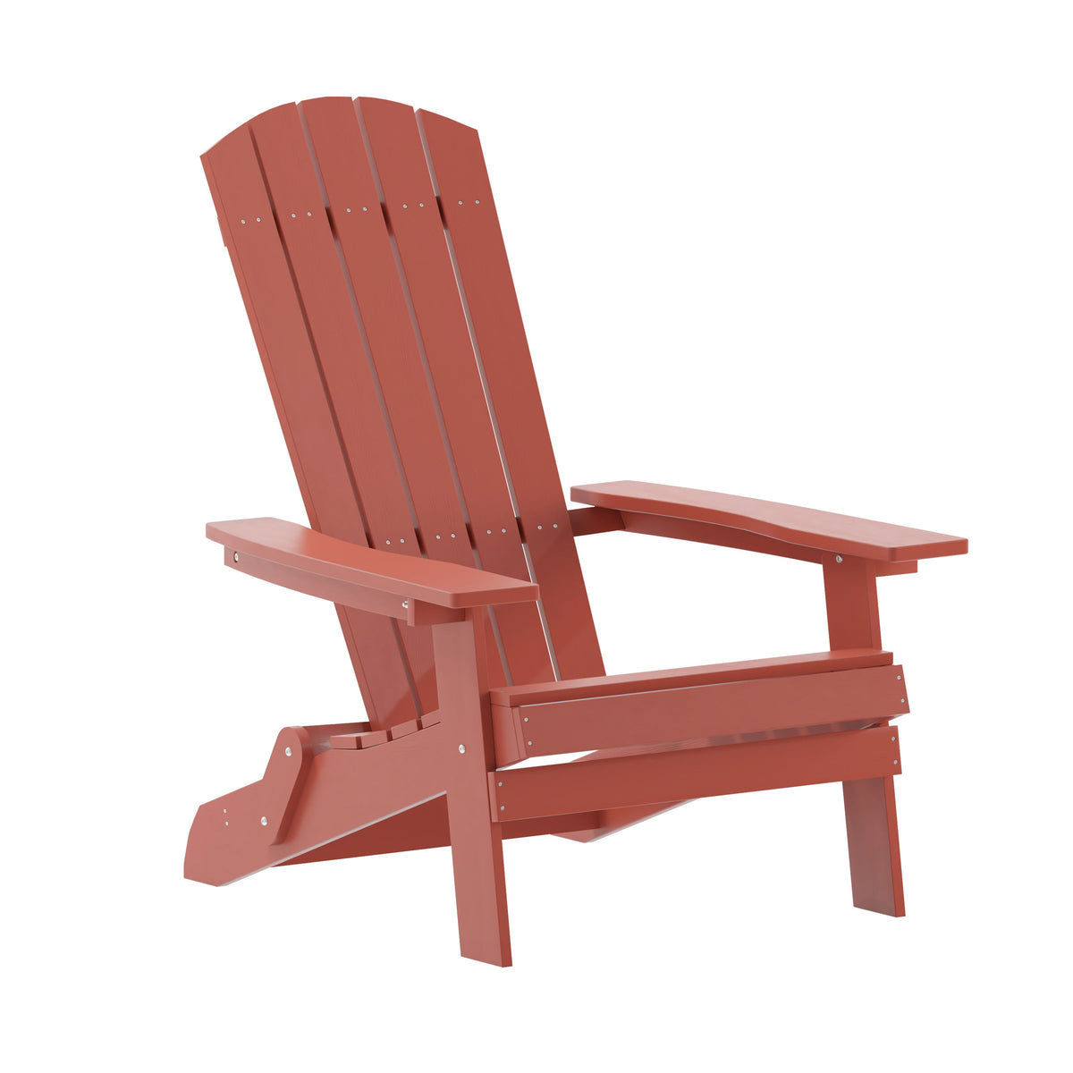 Red |#| All-Weather Poly Resin Folding Adirondack Chair in Red - Patio Chair