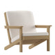 Natural Cedar/Cream |#| All-Weather Poly Resin Adirondack Style Chair & Cushions - Natural Cedar/Cream