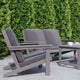 Gray |#| All-Weather Poly Resin Adirondack Style Chair & Cushions - Gray/Gray