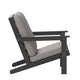 Black/Charcoal |#| All-Weather Poly Resin Adirondack Loveseat & Cushions - Black/Charcoal