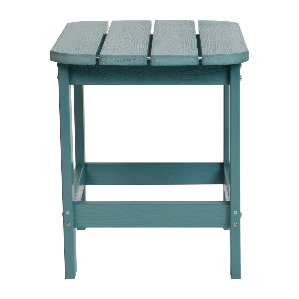 Teal |#| All-Weather Poly Resin Adirondack Side Table in Teal - Patio Table