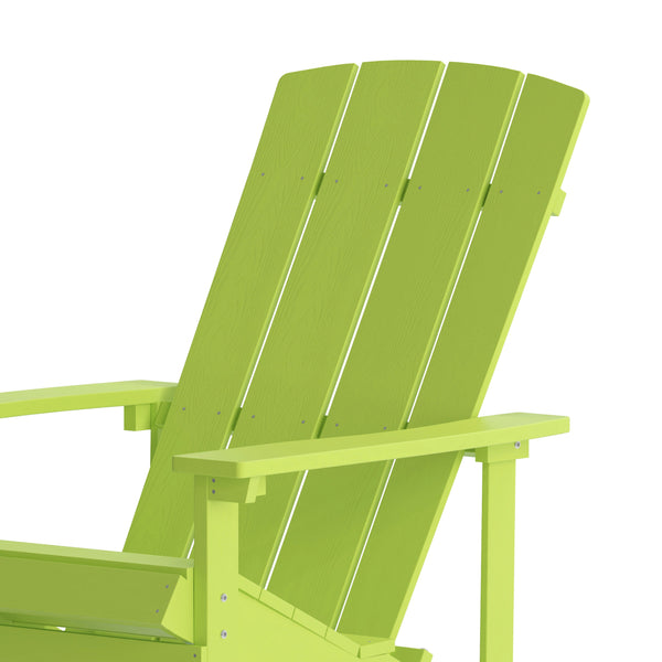 Lime |#| Outdoor Lime Green All-Weather Poly Resin Wood Adirondack Chair