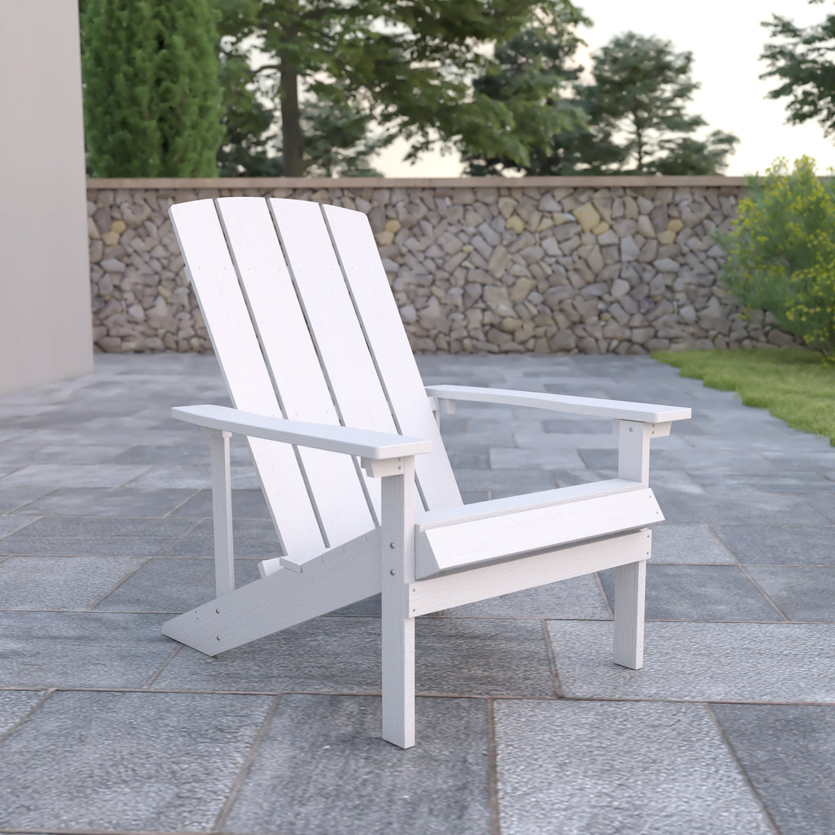 White |#| Outdoor White All-Weather Poly Resin Wood Adirondack Chair