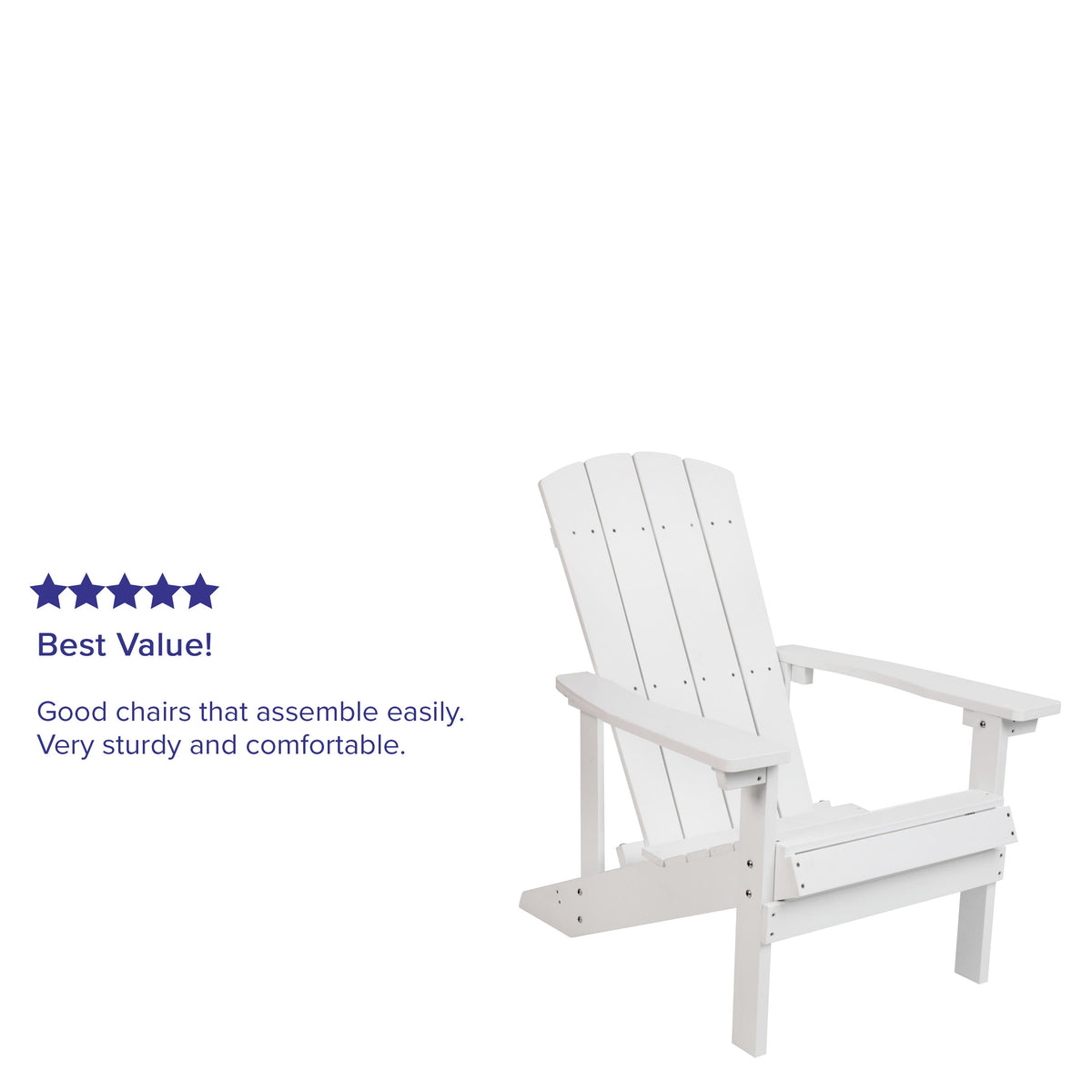 White |#| Outdoor White All-Weather Poly Resin Wood Adirondack Chair