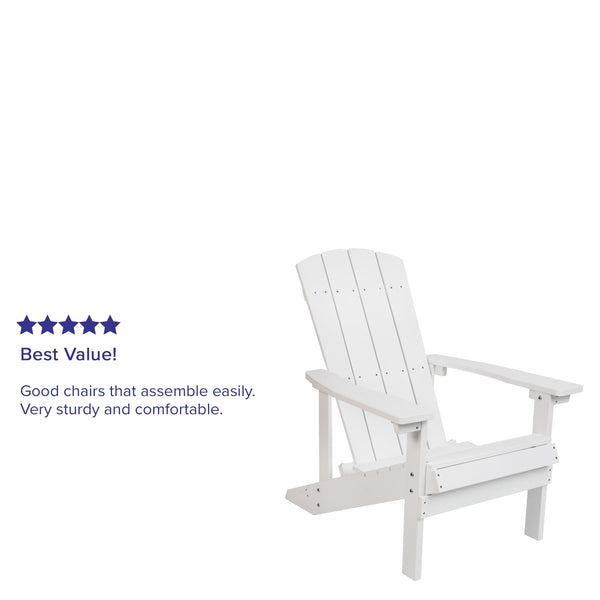 White |#| Outdoor White All-Weather Poly Resin Wood Adirondack Chair