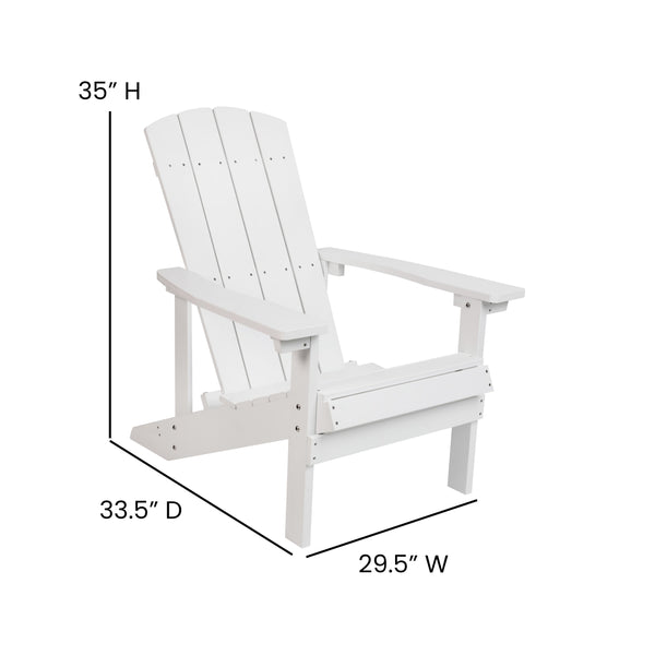 White |#| Outdoor White All-Weather Poly Resin Wood Adirondack Chair