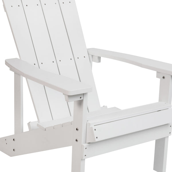 White |#| Outdoor White All-Weather Poly Resin Wood Adirondack Chair