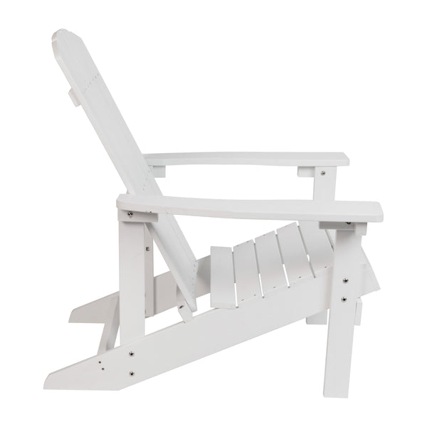 White |#| Outdoor White All-Weather Poly Resin Wood Adirondack Chair