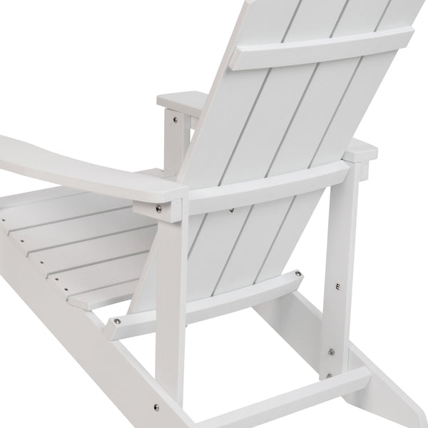 White |#| Outdoor White All-Weather Poly Resin Wood Adirondack Chair