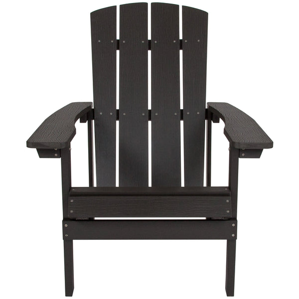 Slate Gray |#| Outdoor Slate Gray All-Weather Poly Resin Wood Adirondack Chair