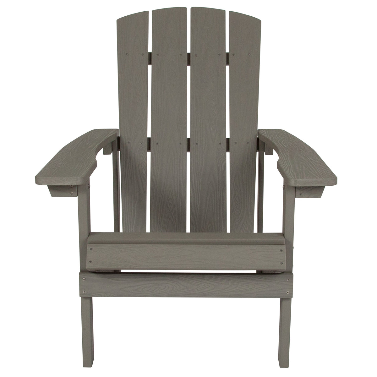 Gray |#| Outdoor Gray All-Weather Poly Resin Wood Adirondack Chair