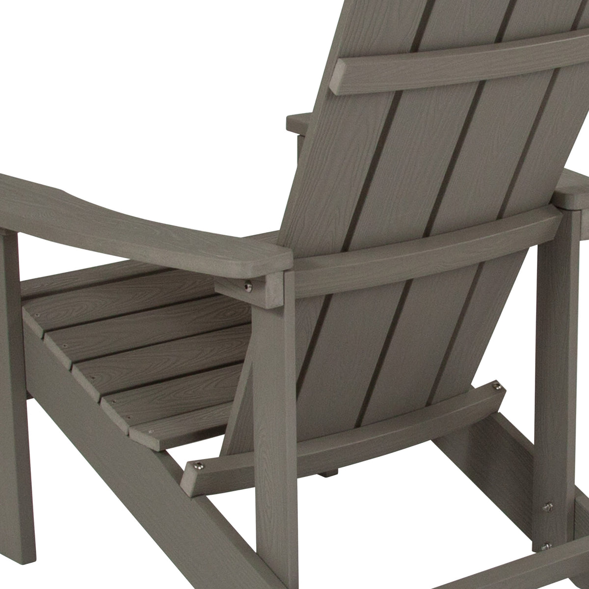 Gray |#| Outdoor Gray All-Weather Poly Resin Wood Adirondack Chair