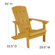 Yellow |#| Outdoor Yellow All-Weather Poly Resin Wood Adirondack Chair