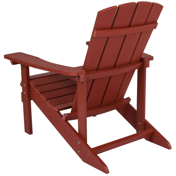 Red |#| Outdoor Red All-Weather Poly Resin Wood Adirondack Chair