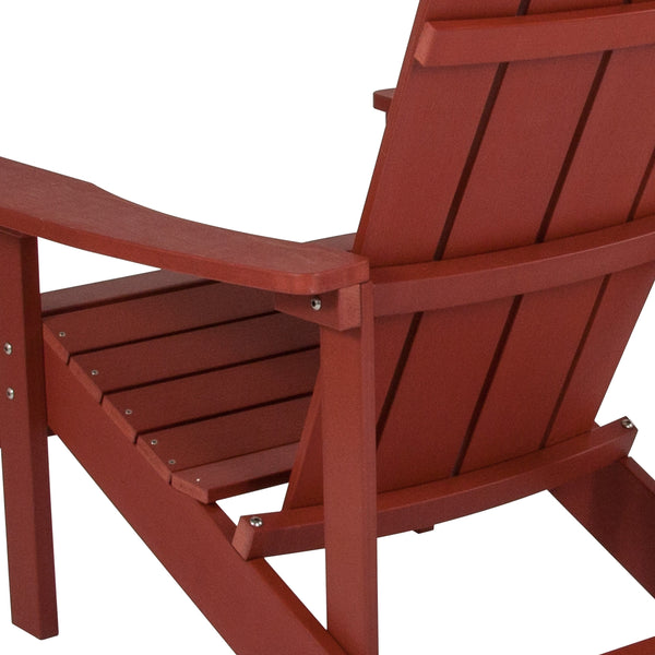 Red |#| Outdoor Red All-Weather Poly Resin Wood Adirondack Chair