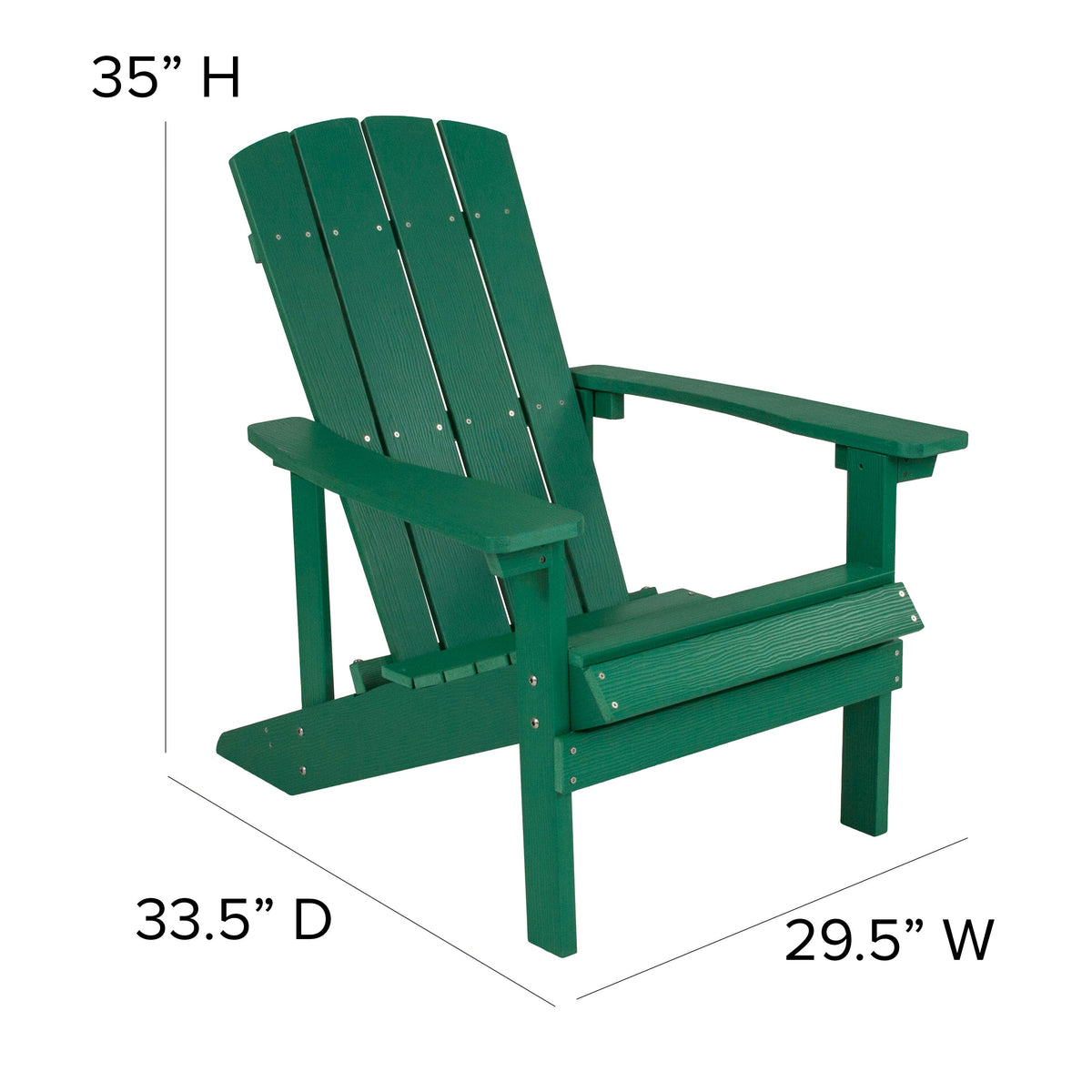 Green |#| Outdoor Green All-Weather Poly Resin Wood Adirondack Chair