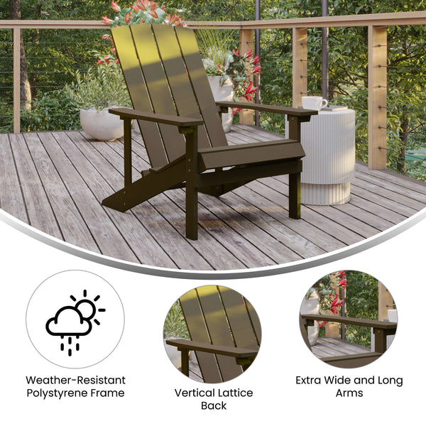 Mahogany |#| Outdoor Mahogany All-Weather Poly Resin Wood Adirondack Chair