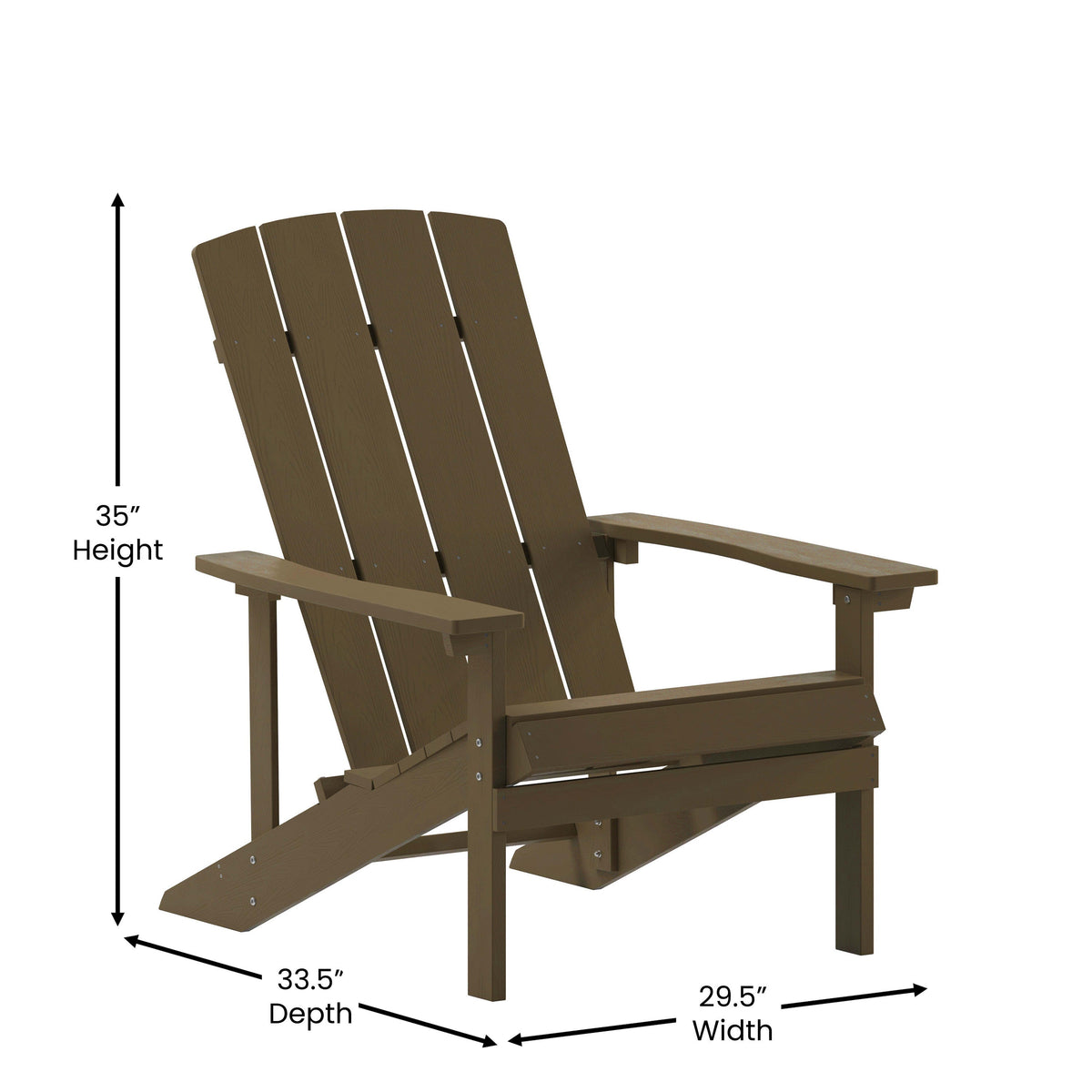 Mahogany |#| Outdoor Mahogany All-Weather Poly Resin Wood Adirondack Chair