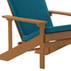 Teak/Teal |#| Indoor/Outdoor Teak Adirondack Chairs with Teal Cushions - Set of 2
