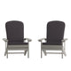 Gray |#| Indoor/Outdoor Light Gray Adirondack Chairs with Gray Cushions - Set of 2