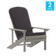 Gray |#| Indoor/Outdoor Light Gray Adirondack Chairs with Gray Cushions - Set of 2