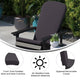 Gray |#| Indoor/Outdoor Light Gray Adirondack Chairs with Gray Cushions - Set of 2
