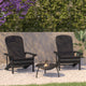 Slate Gray/Gray |#| Indoor/Outdoor Slate Gray Adirondack Chairs with Gray Cushions - Set of 2