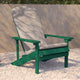 Green/Cream |#| Indoor/Outdoor Green Adirondack Chairs with Cream Cushions - Set of 2
