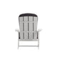 White/Gray |#| Indoor/Outdoor White Adirondack Chairs with Gray Cushions - Set of 2