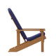 Teak/Blue |#| Indoor/Outdoor Teak Adirondack Chairs with Blue Cushions - Set of 2