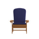 Teak/Blue |#| Indoor/Outdoor Teak Adirondack Chairs with Blue Cushions - Set of 2
