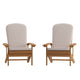 Teak/Cream |#| Indoor/Outdoor Teak Adirondack Chairs with Cream Cushions - Set of 2