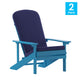 Blue |#| Indoor/Outdoor Blue Adirondack Chairs with Blue Cushions - Set of 2