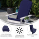 White/Blue |#| Indoor/Outdoor Green Adirondack Chairs with Blue Cushions - Set of 2