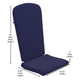 White/Blue |#| Indoor/Outdoor Green Adirondack Chairs with Blue Cushions - Set of 2