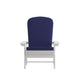 White/Blue |#| Indoor/Outdoor Green Adirondack Chairs with Blue Cushions - Set of 2
