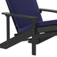 Slate Gray/Blue |#| Indoor/Outdoor Slate Gray Adirondack Chairs with Blue Cushions - Set of 2