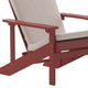 Red/Cream |#| Indoor/Outdoor Red Adirondack Chairs with Cream Cushions - Set of 2