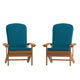 Teak/Teal |#| Indoor/Outdoor Teak Adirondack Chairs with Teal Cushions - Set of 2