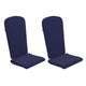 Blue |#| Set of 2 All-Weather High Back Adirondack Chair Cushions in Blue