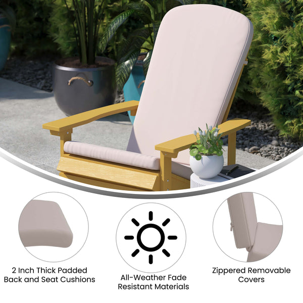 Cream |#| Set of 2 All-Weather High Back Adirondack Chair Cushions in Cream